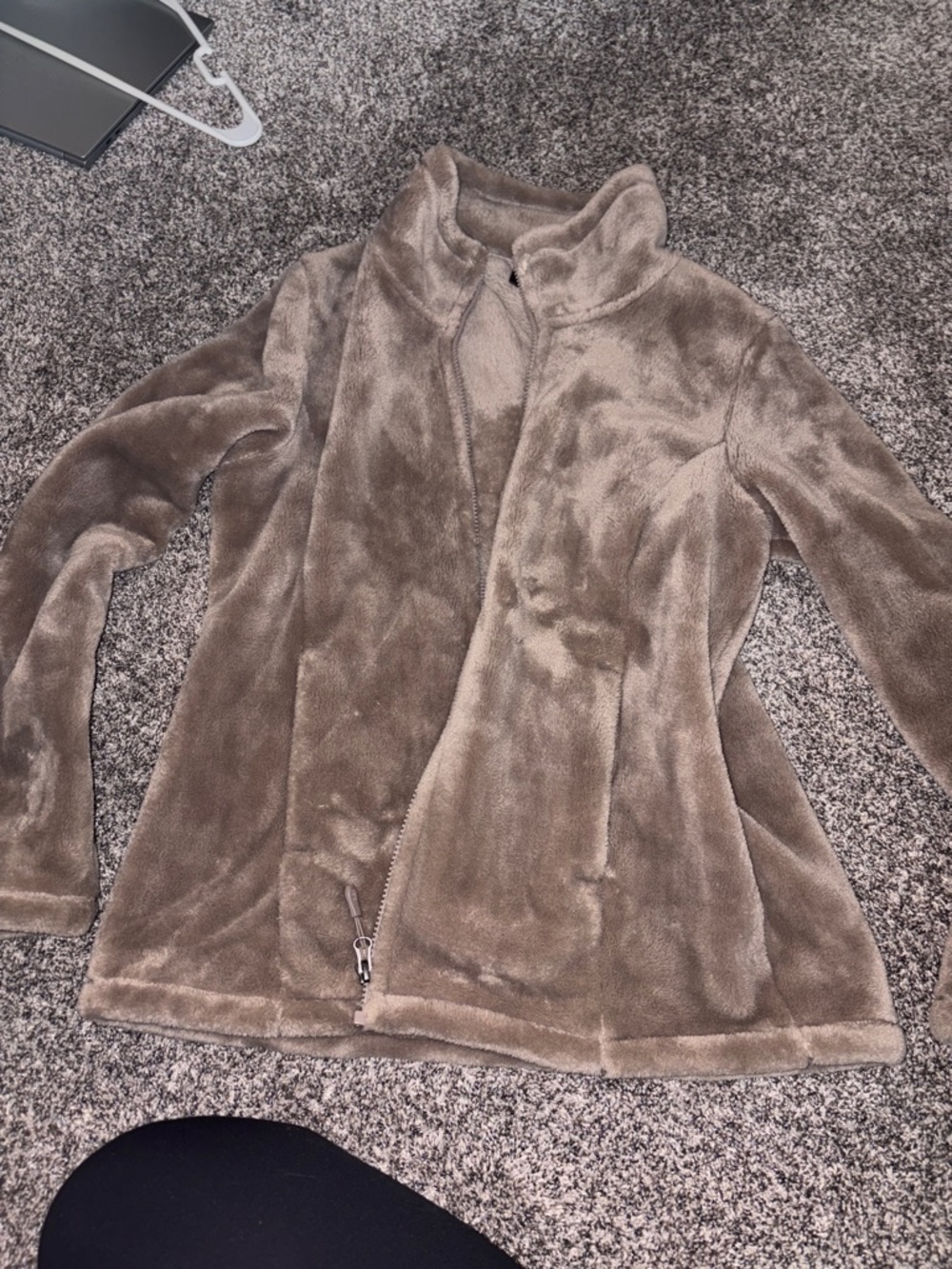 32 Degrees Taupe Plush Zip-Up Jacket